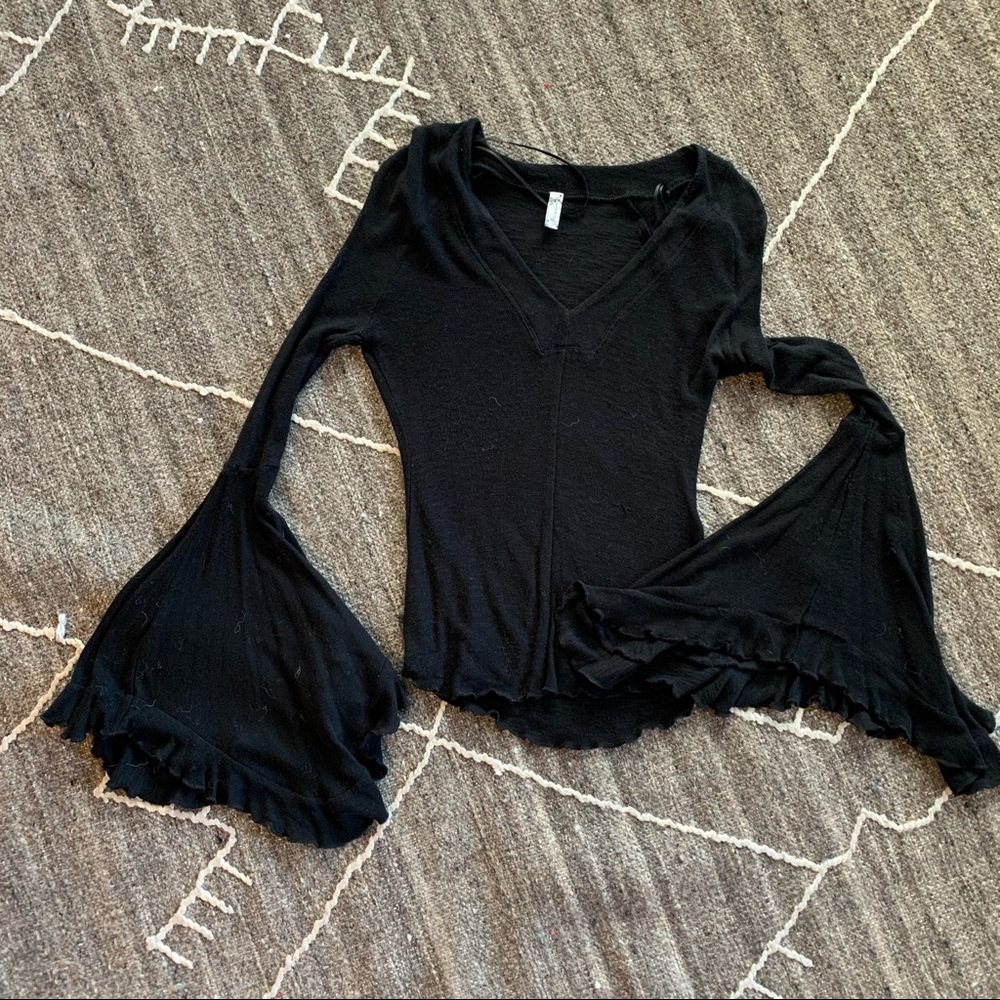 Free People thin black sweater